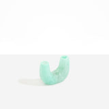 Dinosaur Designs Mini Branch Vase in Mint —  marbled green blue resin decorative vase with chunky U-shaped arch form and twin openings