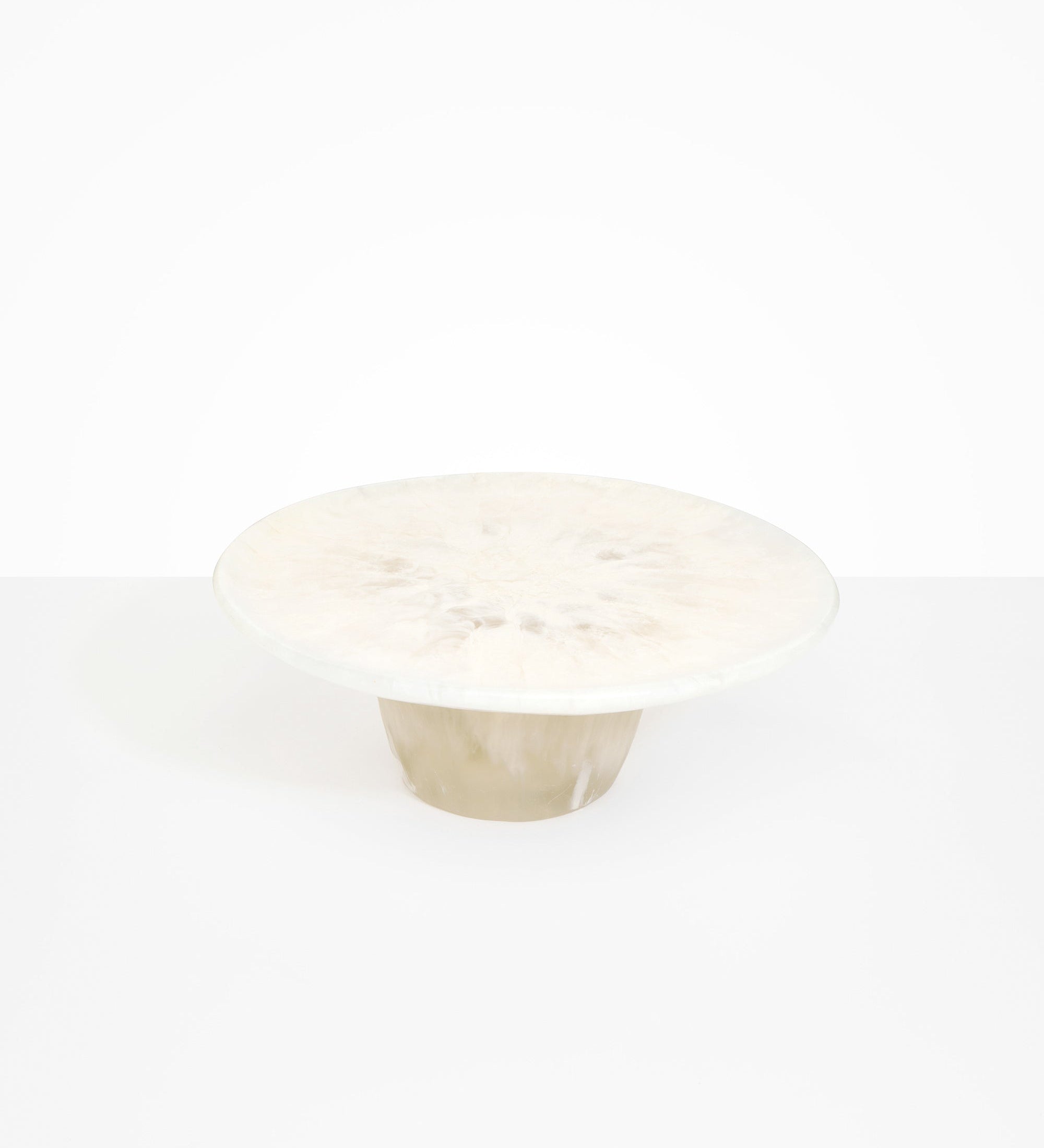 Dinosaur Designs Temple cake stand and plate in chalk swirl cream colour resin