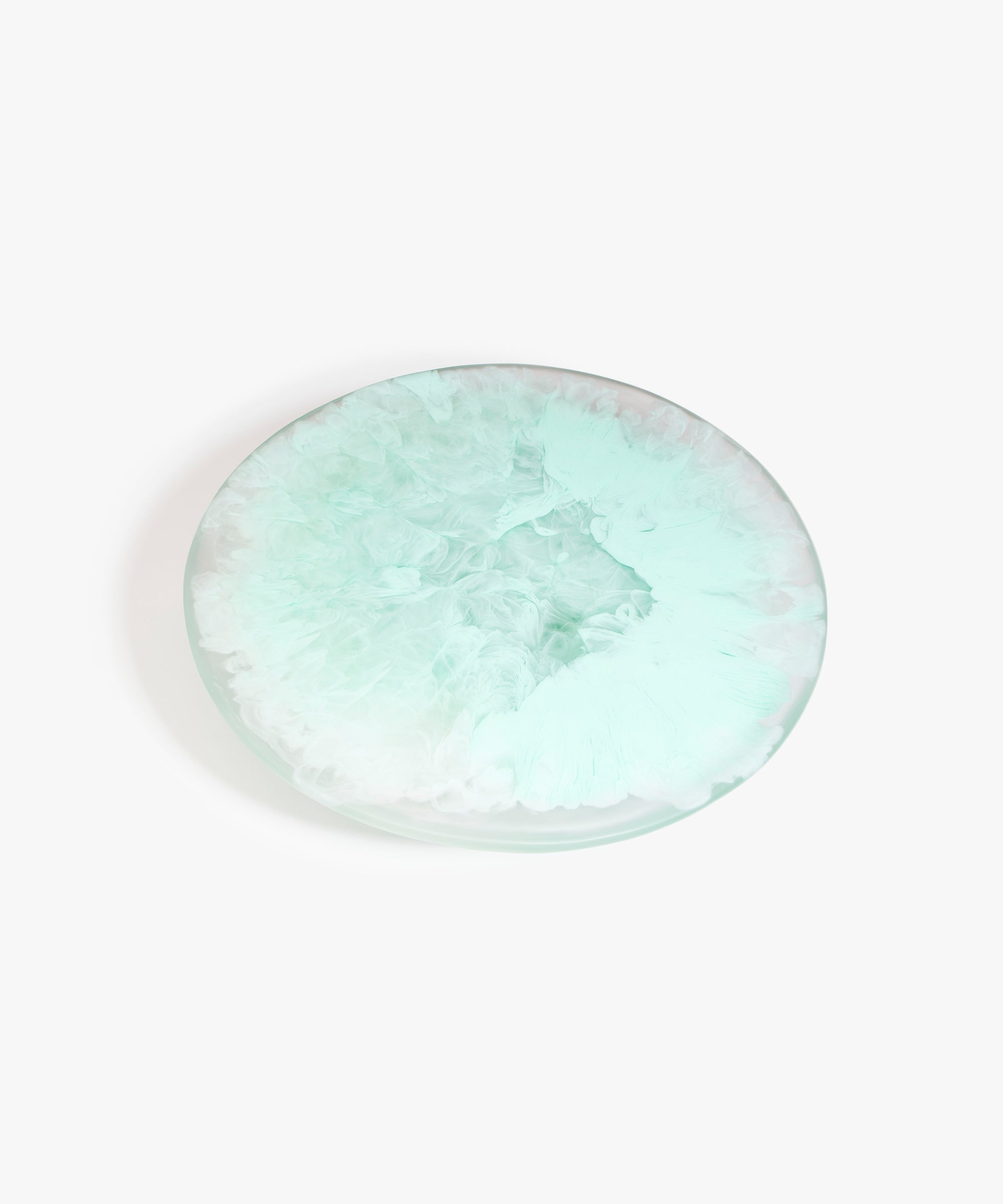 Dinosaur Designs Temple cake stand and plate in mint green colour resin