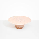 Dinosaur Designs Temple cake stand and plate in rose swirl pink colour resin