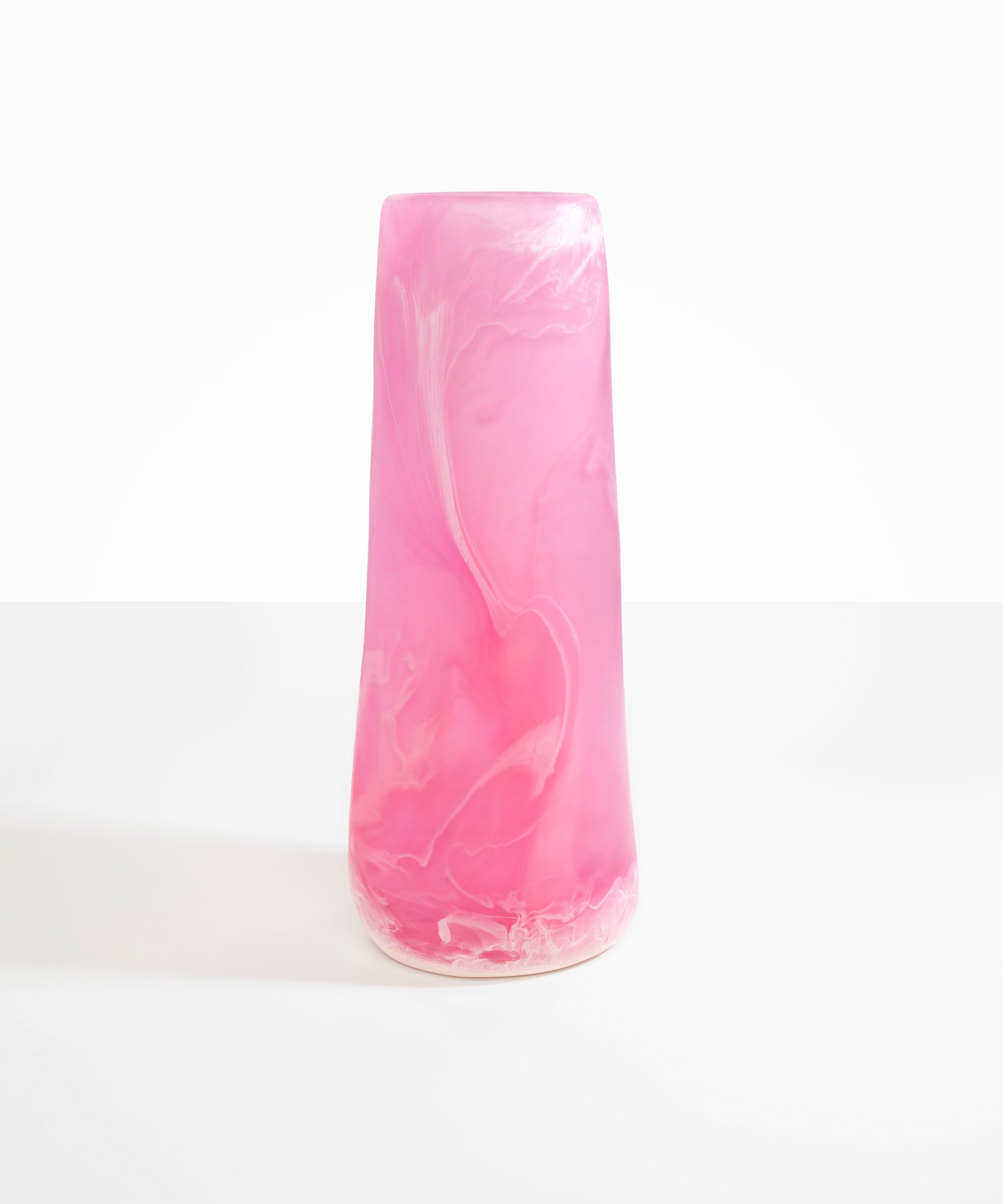 Dinosaur Designs Tall Pebble Vase in Shell Pink Colour resin.