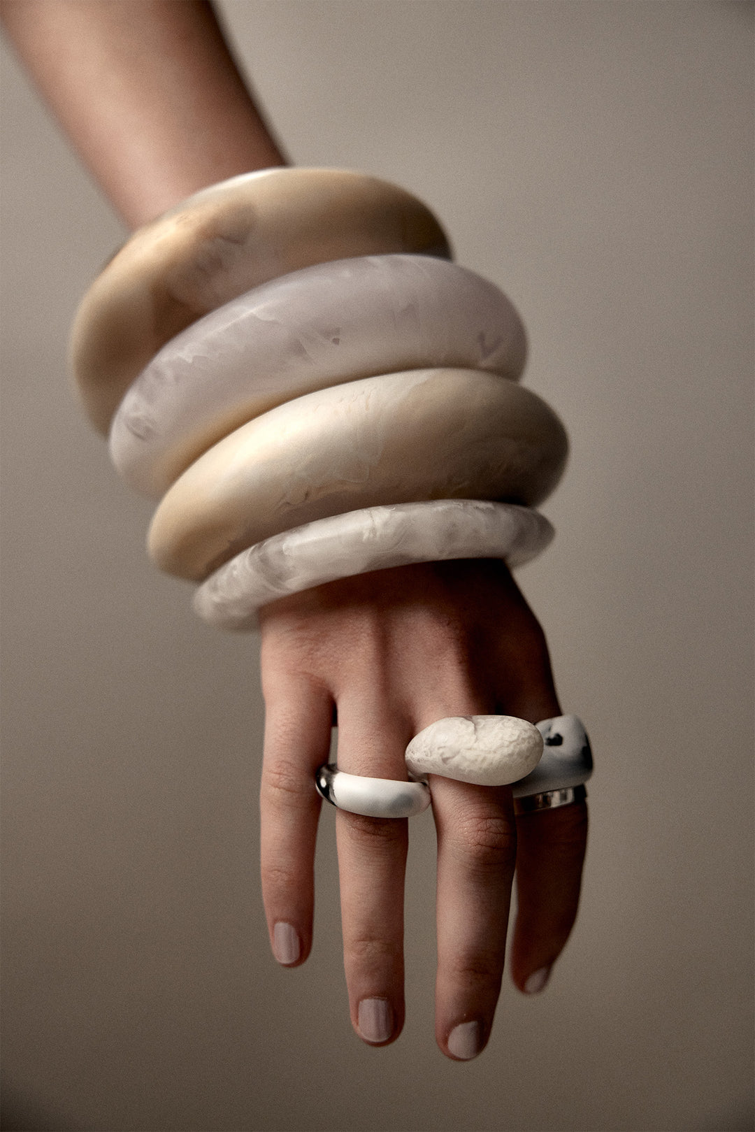Slate Ring Regular Sandy Pearl - Dinosaur Designs main image 0