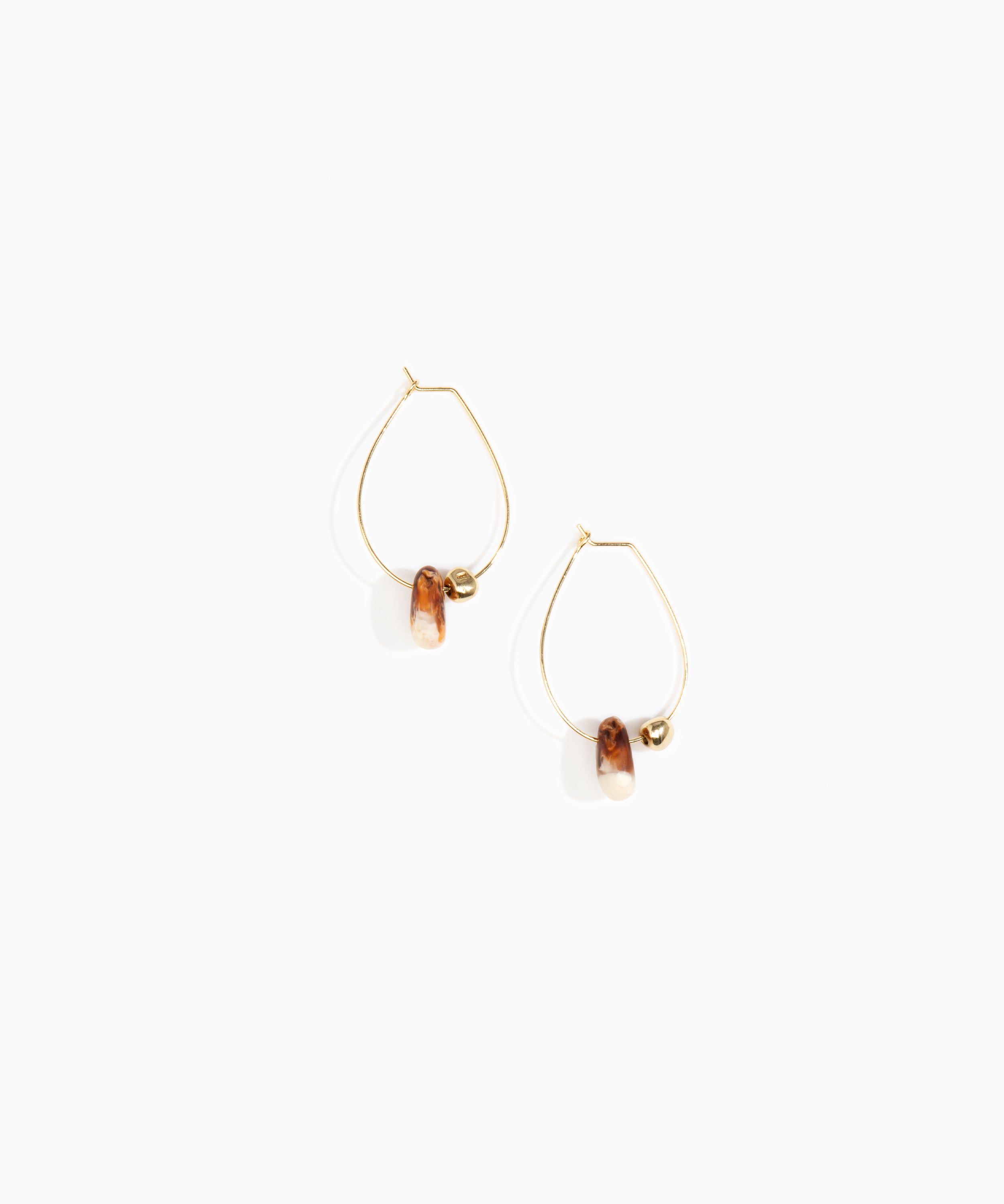 Dinosaur Designs Joie De Vivre Hoop Earrings Earrings in Light Horn Colour resin with Gold-Filled Material