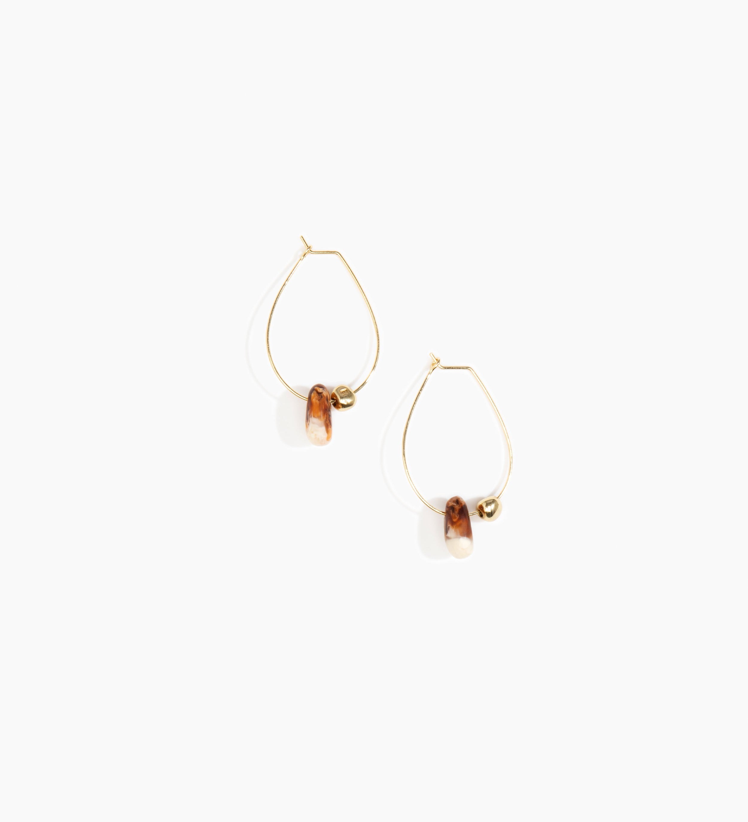 Dinosaur Designs Joie De Vivre Hoop Earrings Earrings in Light Horn Colour resin with Gold-Filled Material