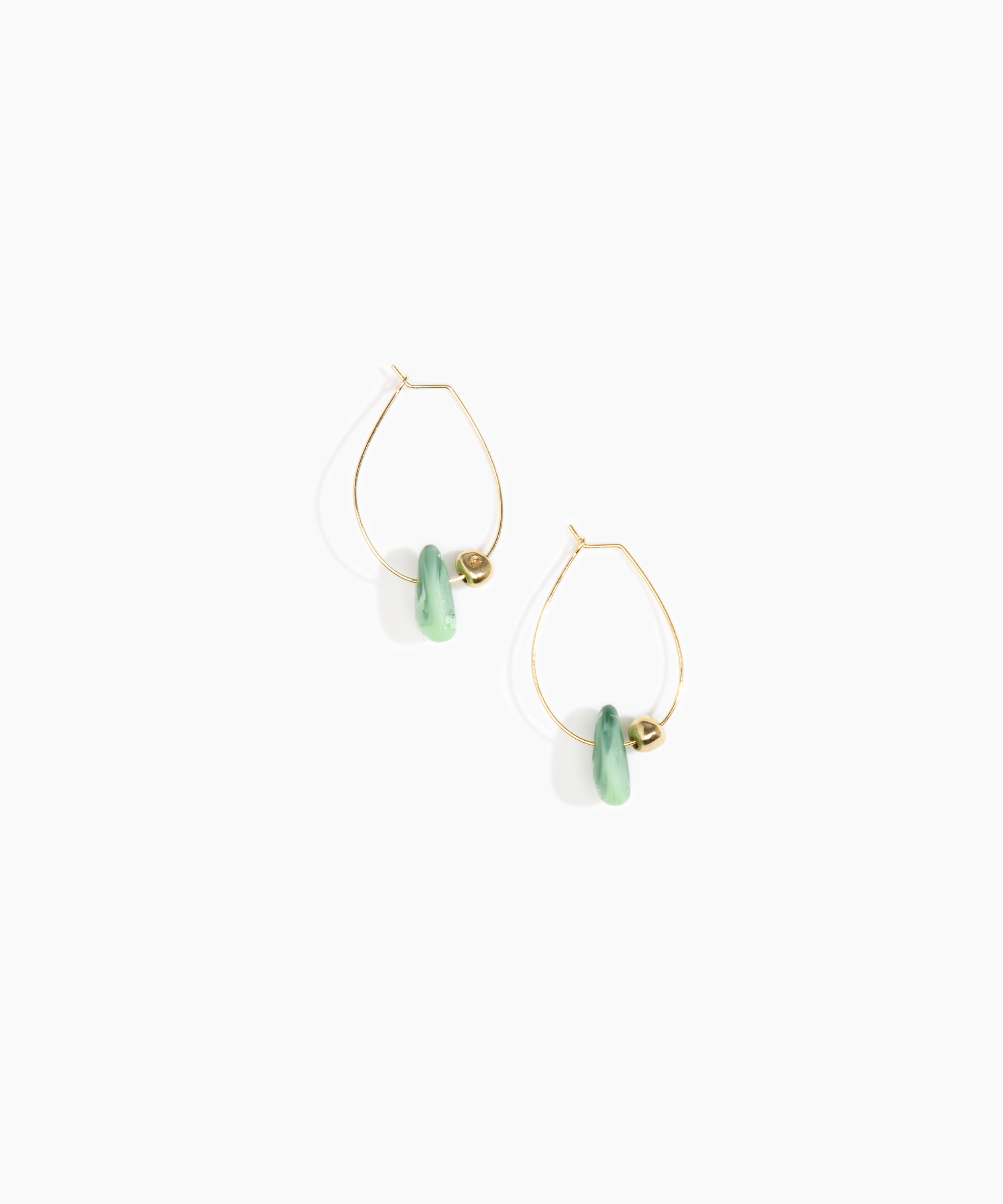 Dinosaur Designs Joie De Vivre Hoop Earrings Earrings in Moss Colour resin with Gold-Filled Material