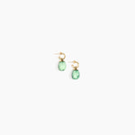 Dinosaur Designs Small River Rock Hoops Earrings in Moss Colour resin with Brass Hoop Material