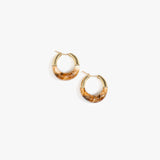 Dinosaur Designs Small Horn Hoop Earrings in Light Horn Colour resin with Nano-Coated Brass Material