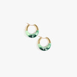 Dinosaur Designs Small Horn Hoop Earrings in Moss Colour resin with Nano-Coated Brass Material