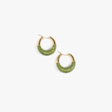 Dinosaur Designs Small Horn Hoop Earrings Earrings in Olive Colour resin 