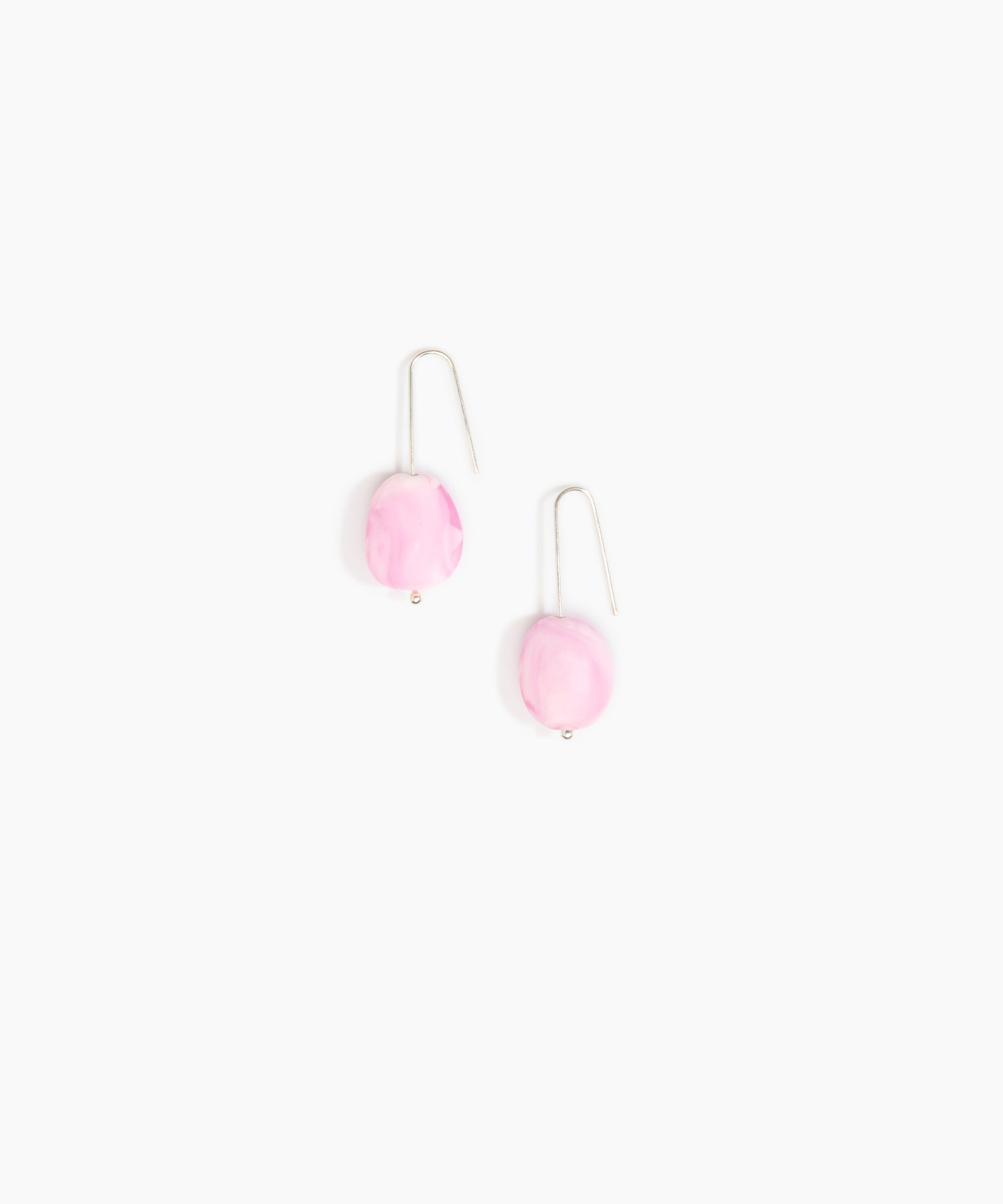 Dinosaur Designs Earth Wire Earrings in Shell Pink Colour resin with 925 Sterling Silver Material..