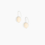 Dinosaur Designs Earth Wire Earrings in Cream Colour resin with 925 Sterling Silver Material