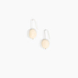 Dinosaur Designs Earth Wire Earrings in Cream Colour resin with 925 Sterling Silver Material