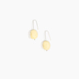 Dinosaur Designs Earth Wire Earrings in Lemon Colour resin with 925 Sterling Silver Material