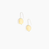 Dinosaur Designs Earth Wire Earrings in Lemon Colour resin with 925 Sterling Silver Material