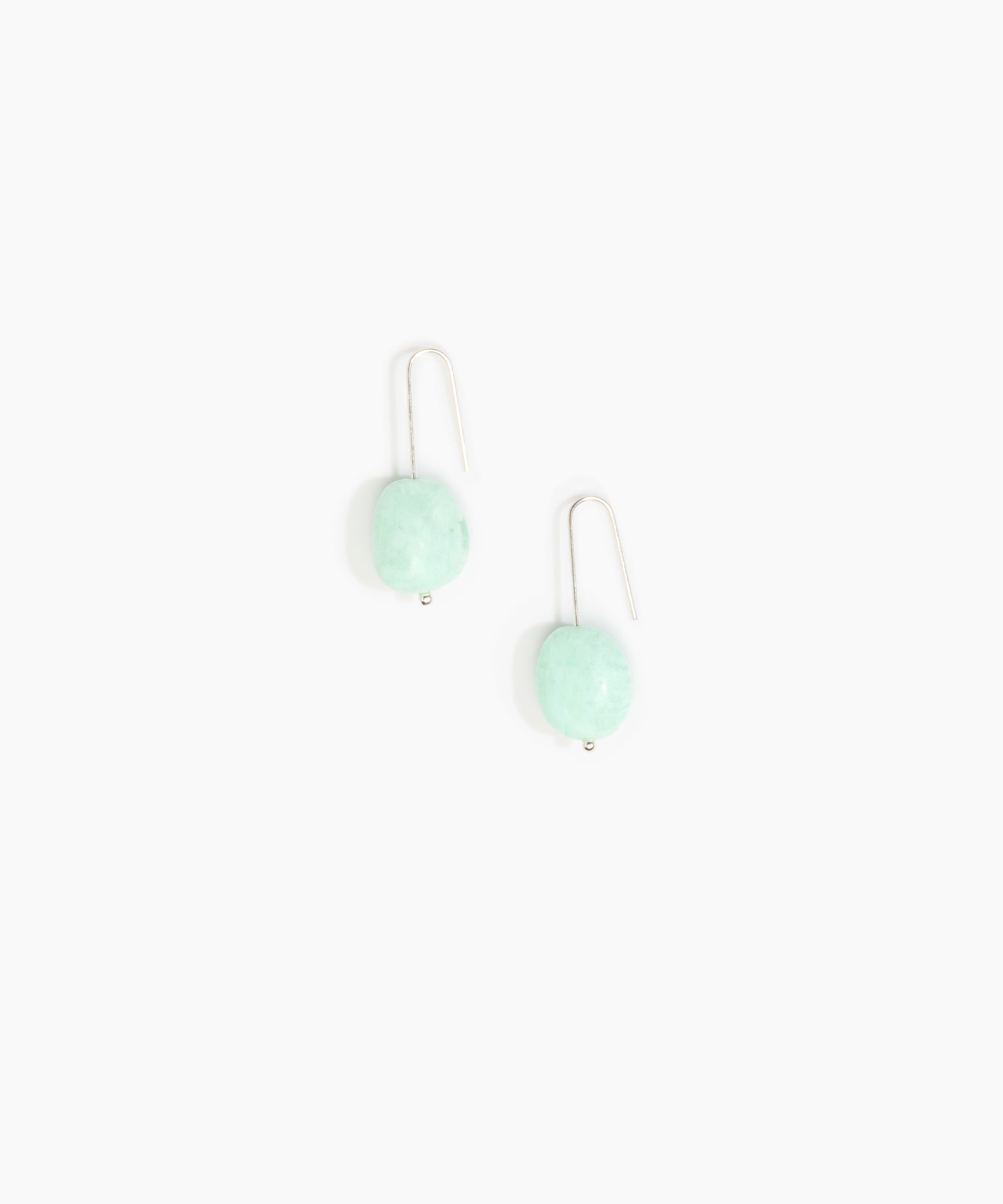 Dinosaur Designs Earth Wire Earrings in Mint Colour resin with 925 Sterling Silver Material.