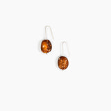 Dinosaur Designs Earth Wire Earrings in Dark Horn Colour resin with 925 Sterling Silver Material.