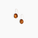 Dinosaur Designs Earth Wire Earrings in Dark Horn Colour resin with 925 Sterling Silver Material..