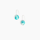 Dinosaur Designs Earth Wire Earrings in Lagoon Colour resin with 925 Sterling Silver Material.