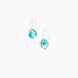 Dinosaur Designs Earth Wire Earrings in Lagoon Colour resin with 925 Sterling Silver Material..