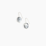 Dinosaur Designs Earth Wire Earrings in White Marble Colour resin with 925 Sterling Silver Material