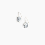 Dinosaur Designs Earth Wire Earrings in White Marble Colour resin with 925 Sterling Silver Material..
