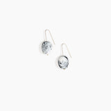 Dinosaur Designs Earth Wire Earrings in White Marble Colour resin with 925 Sterling Silver Material