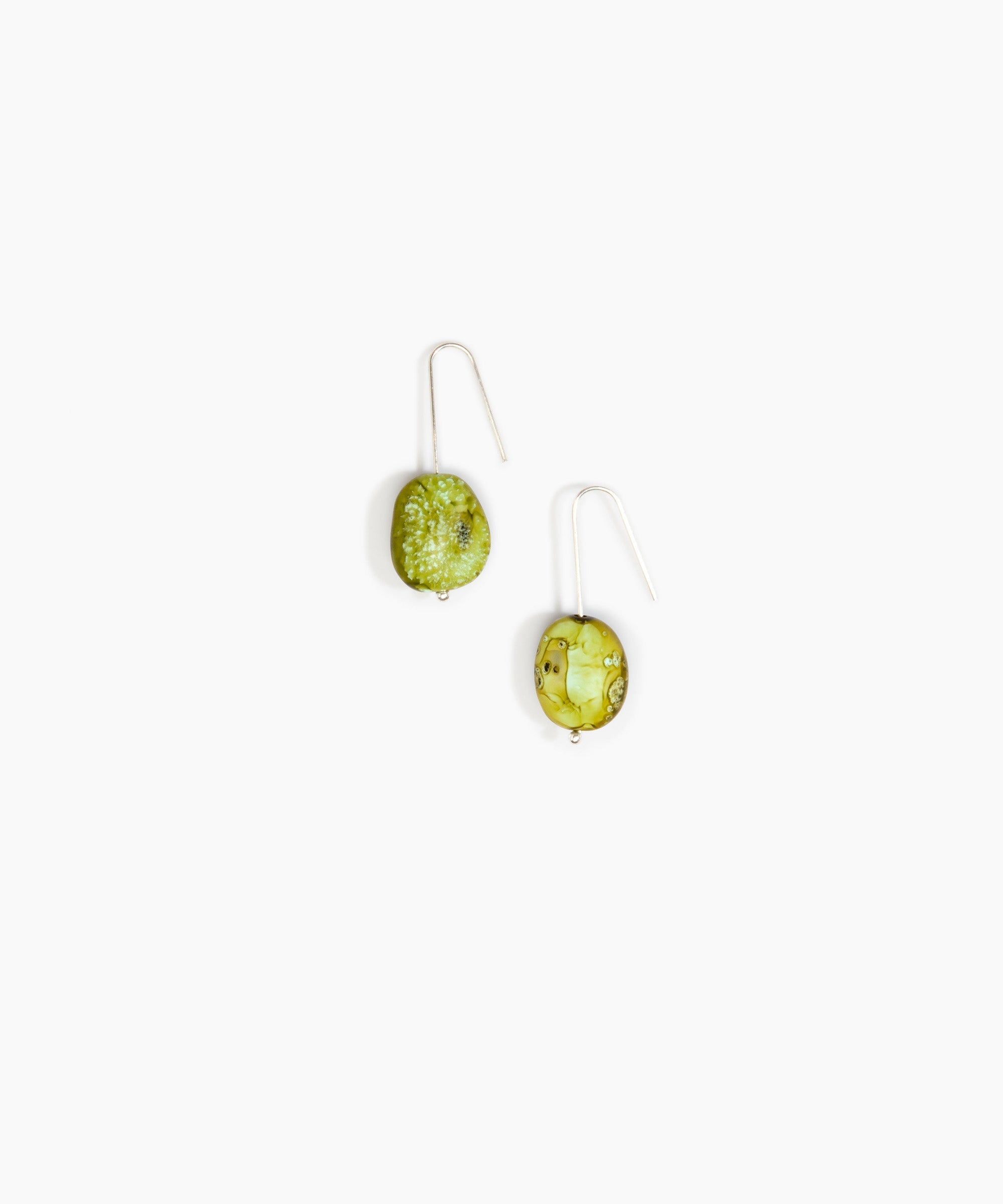 Dinosaur Designs Earth Wire Earrings in Malachite Colour resin with 925 Sterling Silver Material..
