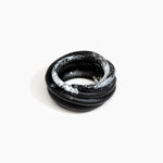 Dinosaur Designs Large Coil Bangle Jewelry in Black Marble Colour resin with Regular Fit