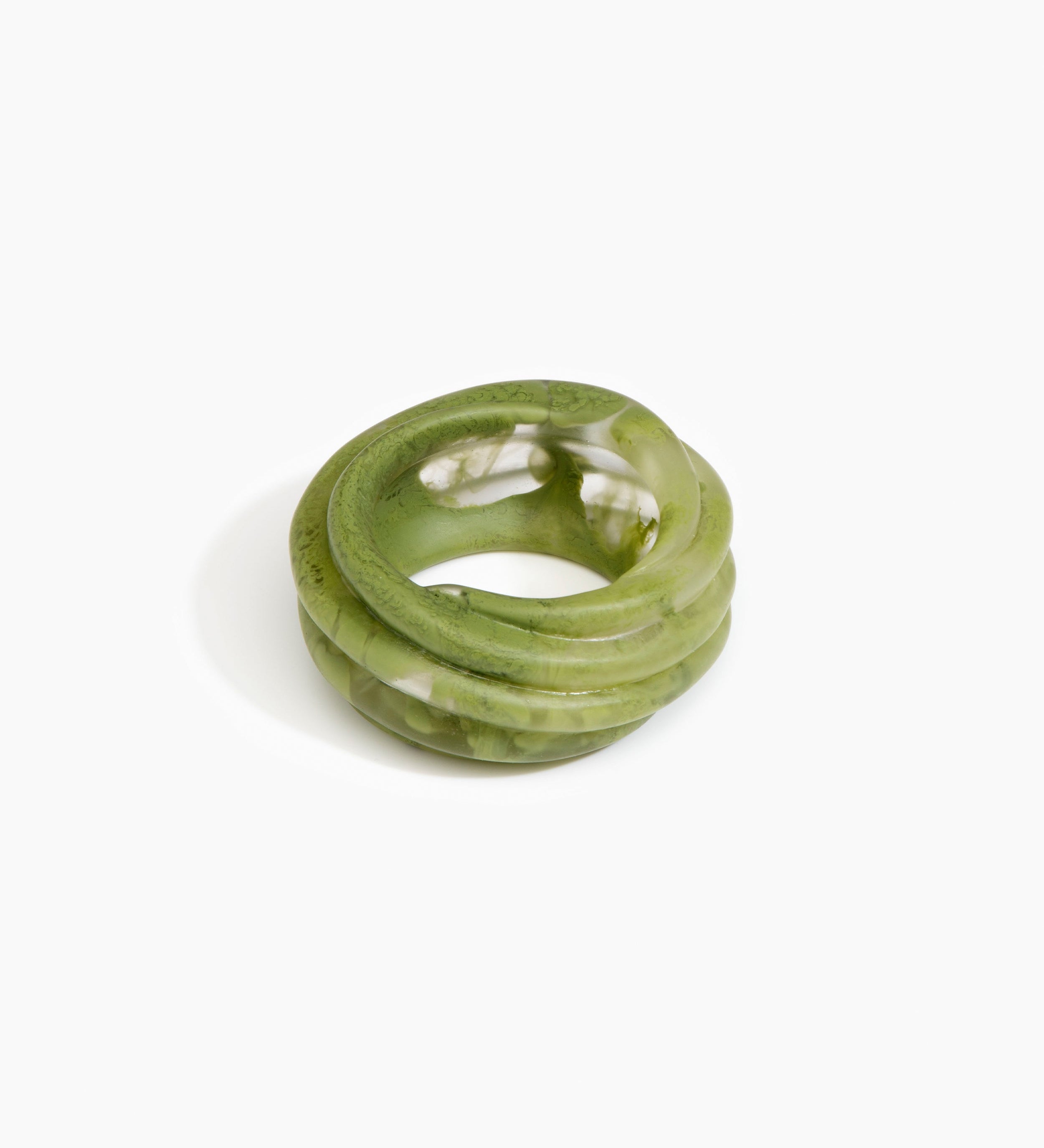 Dinosaur Designs Large Coil Bangle Jewelry in Olive Colour resin with Regular Fit