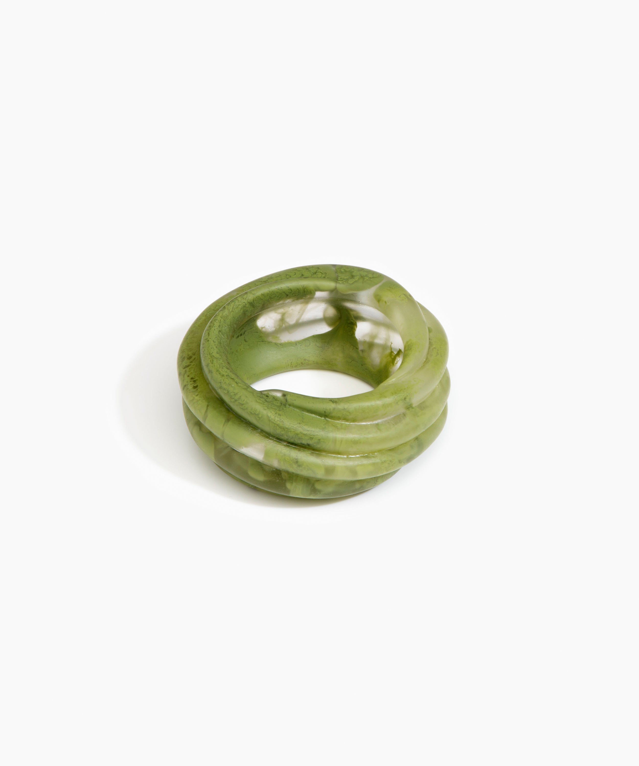 Dinosaur Designs Large Coil Bangle Jewelry in Olive Colour resin with Regular Fit