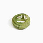 Dinosaur Designs Large Coil Bangle Jewelry in Olive Colour resin with Regular Fit