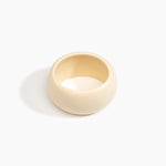 Dinosaur Designs Large Organic Oval Bangle Bracelets in Cream Colour resin with Wide Fit