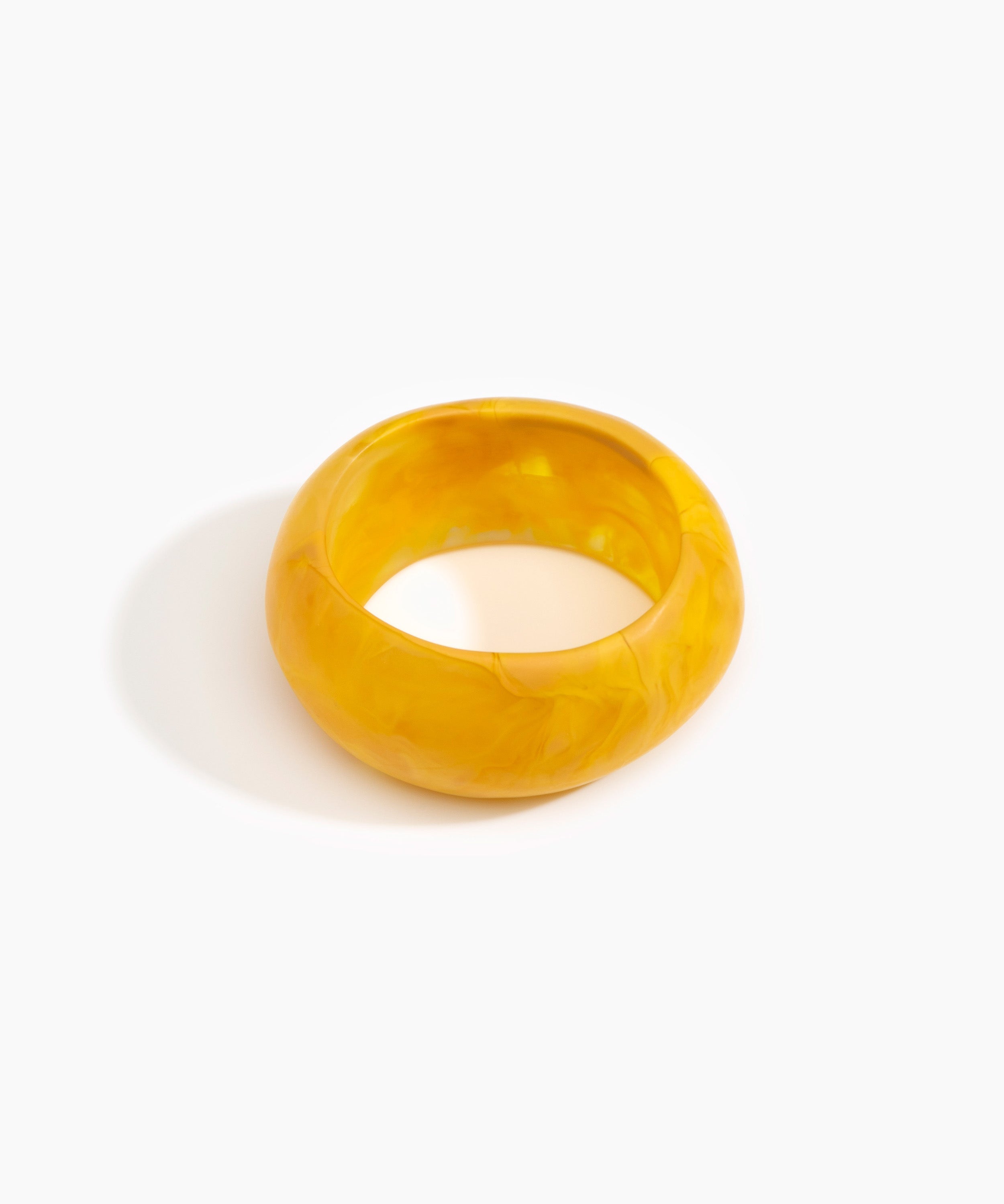 Dinosaur Designs Large Organic Oval Bangle Bracelets in Honeycomb Colour resin with Wide Fit