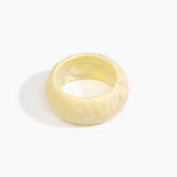 Dinosaur Designs Large Organic Oval Bangle Bracelets in Lemon Colour resin with Wide Fit