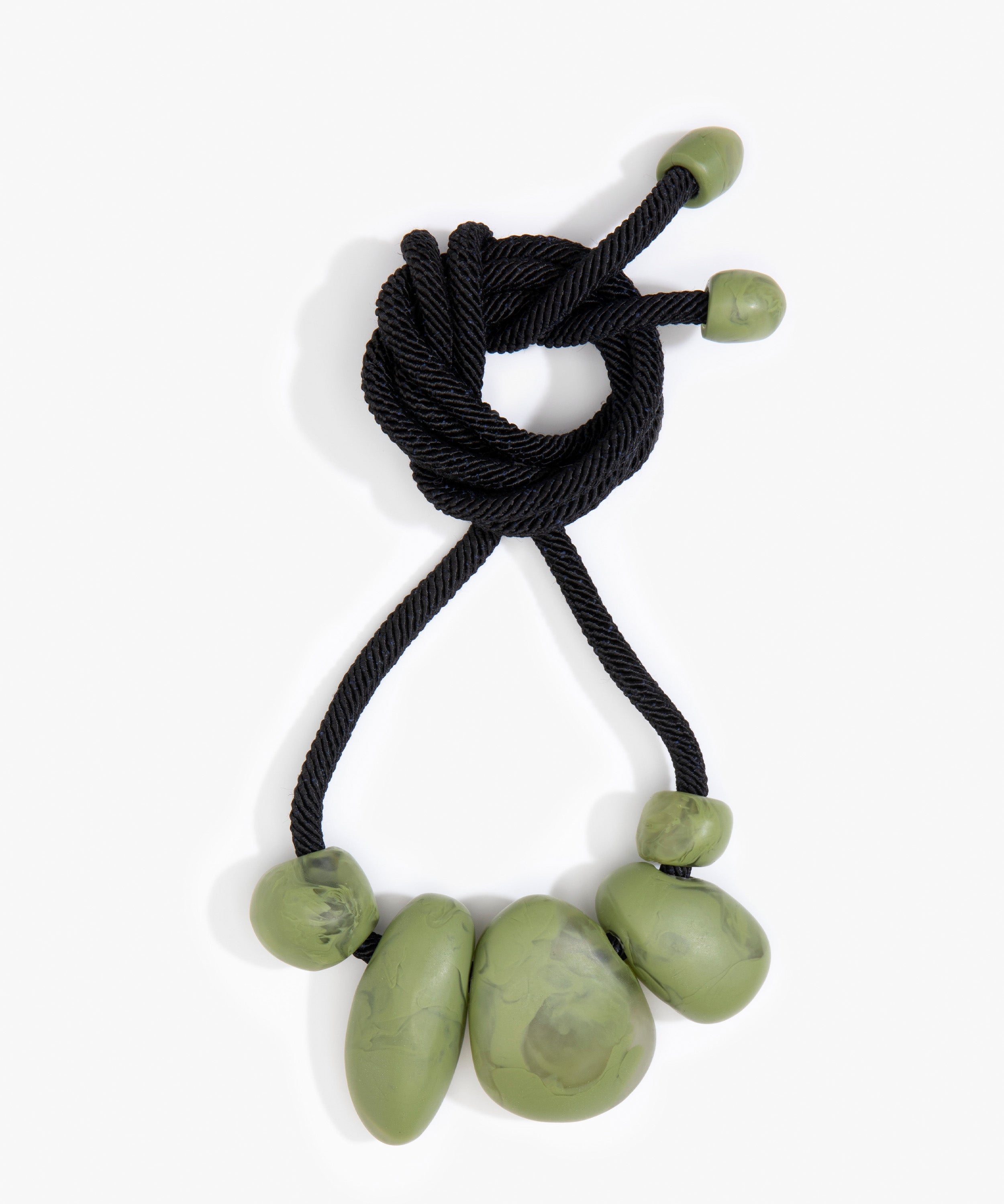 Dinosaur Designs Boulder Rock Necklace Necklaces in Olive Colour resin