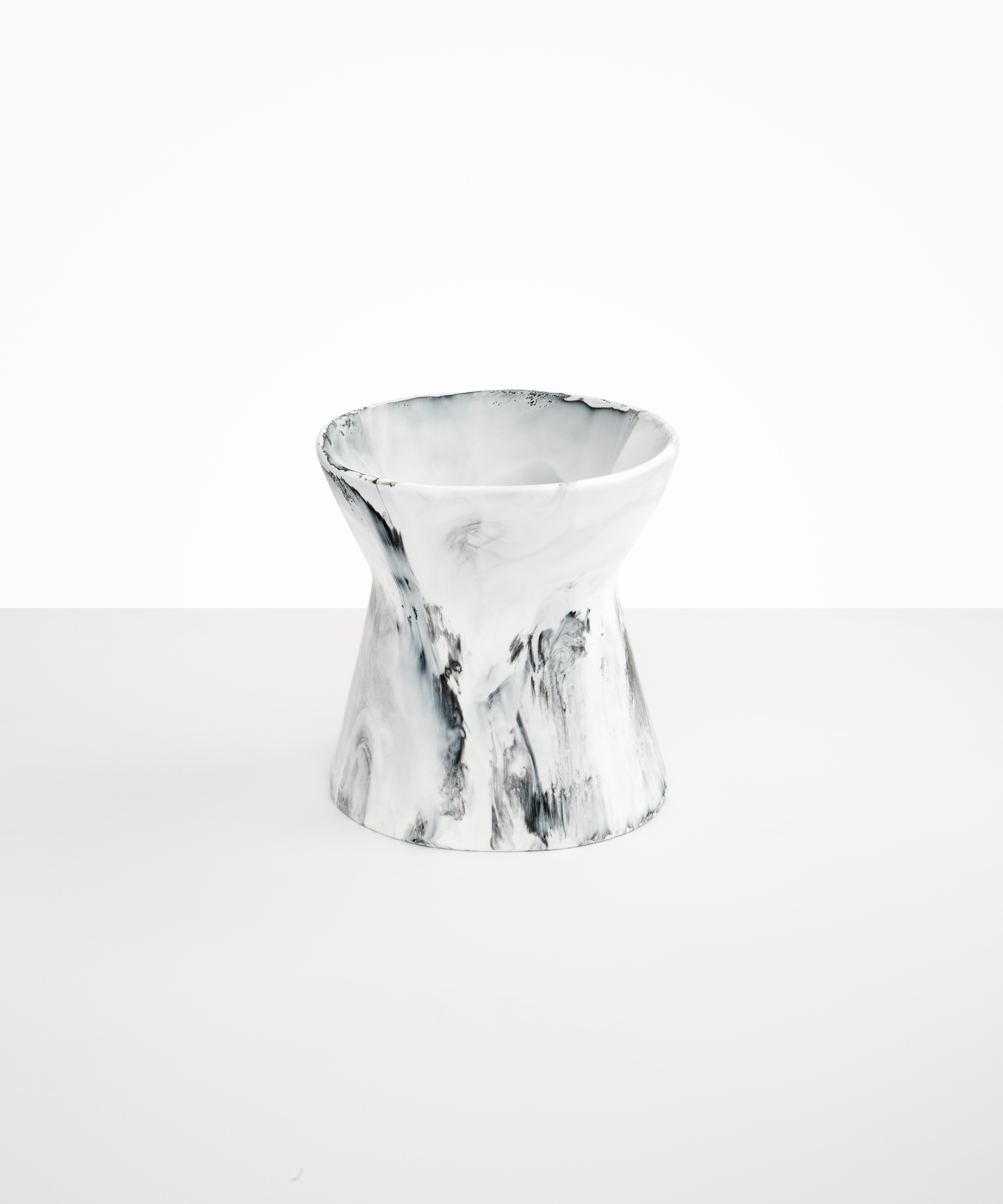 Dinosaur Designs Large Bow Vase in White Marble Colour resin..
