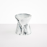 Dinosaur Designs Large Bow Vase in White Marble Colour resin.