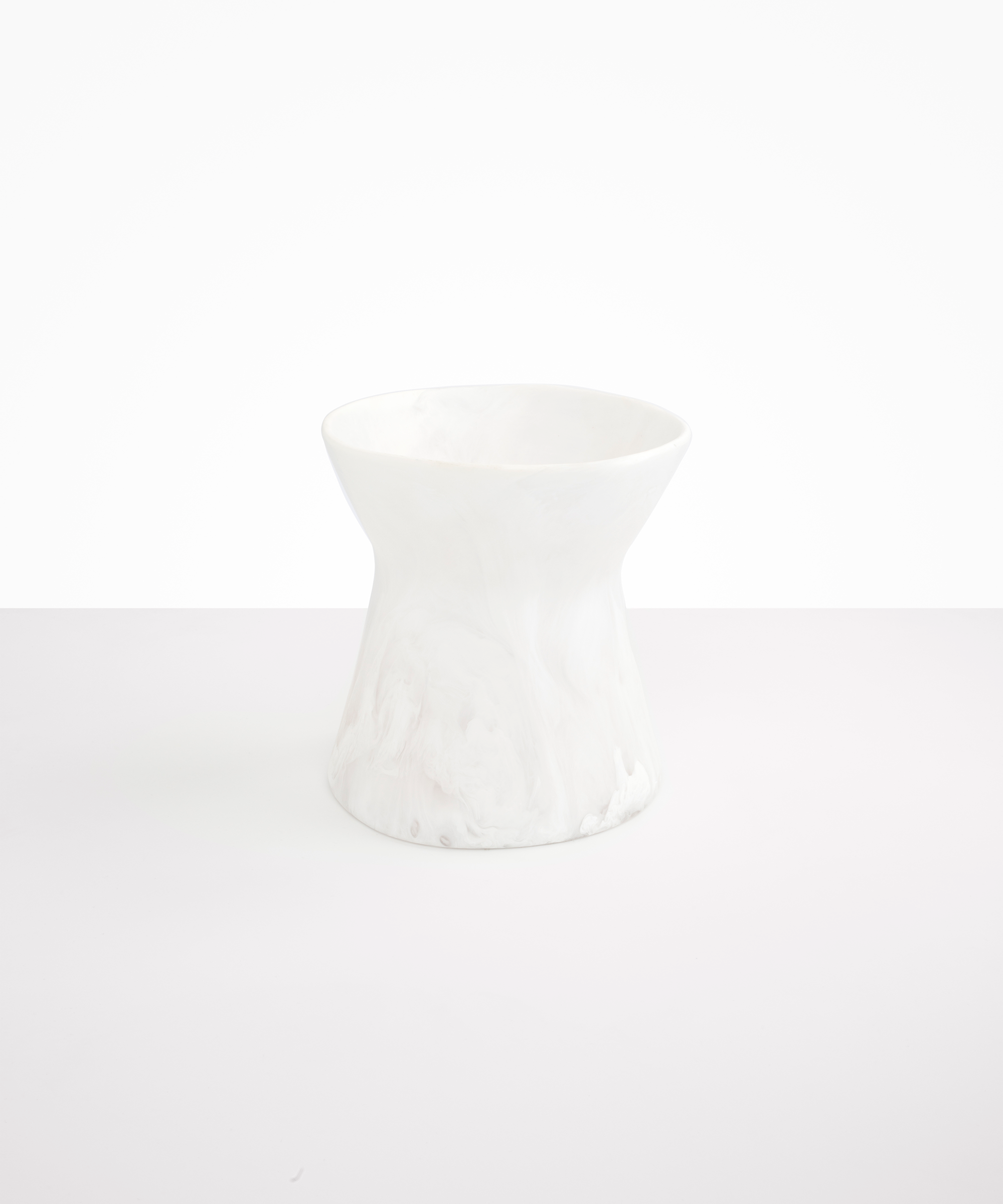Dinosaur Designs Large Bow Vase in Snow Swirl Colour resin