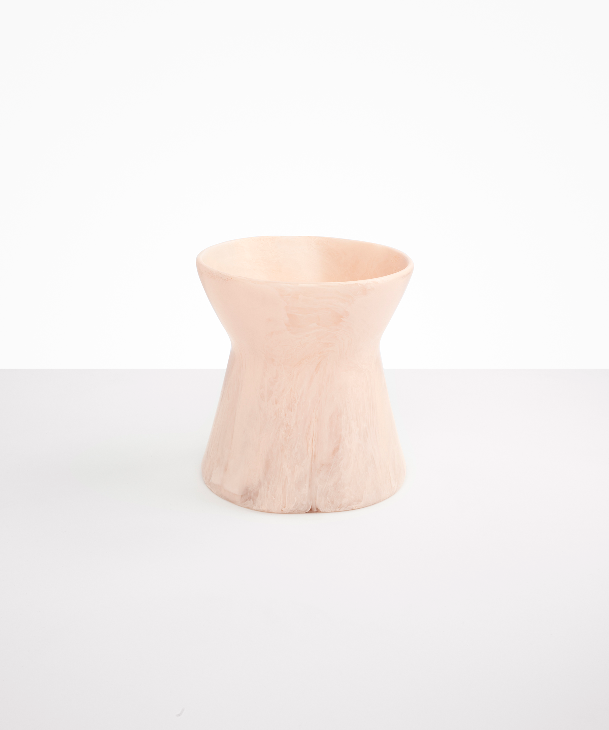 Dinosaur Designs Large Bow Vase in Rose Swirl Colour resin..