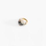 Dinosaur Designs Large Horn Ring in Sandy Pearl Colour resin with Nano-Coated Brass Material