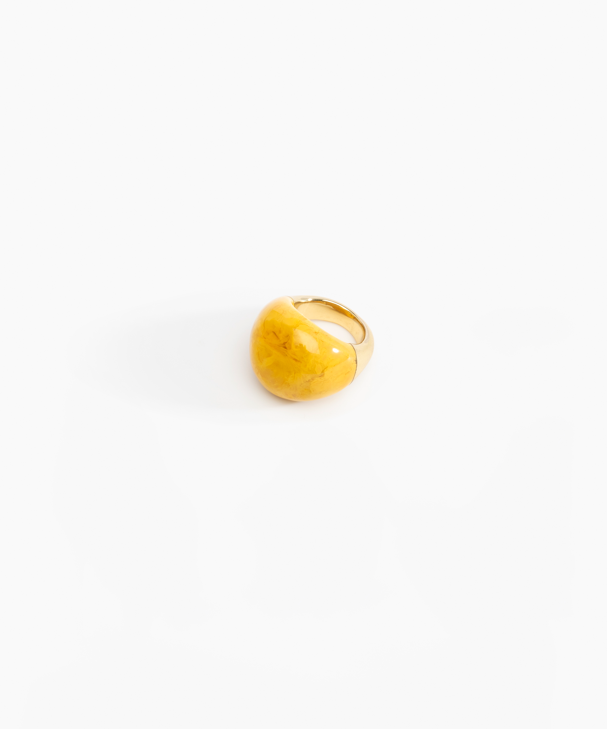 Dinosaur Designs Large Horn Ring in Honeycomb Colour resin with Nano-Coated Brass Material