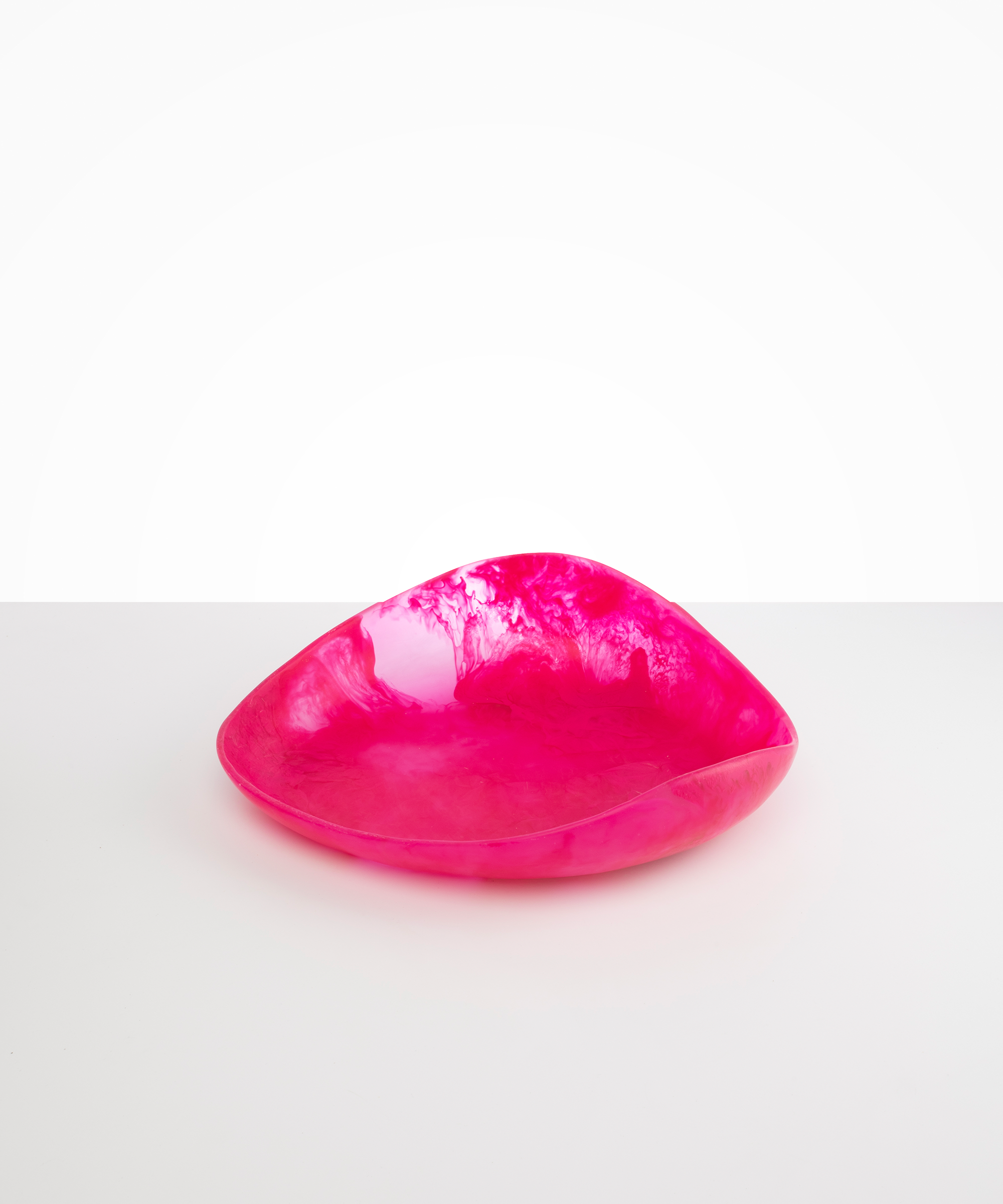 Dinosaur Designs Large Leaf Bowl in Flamingo Colour resin