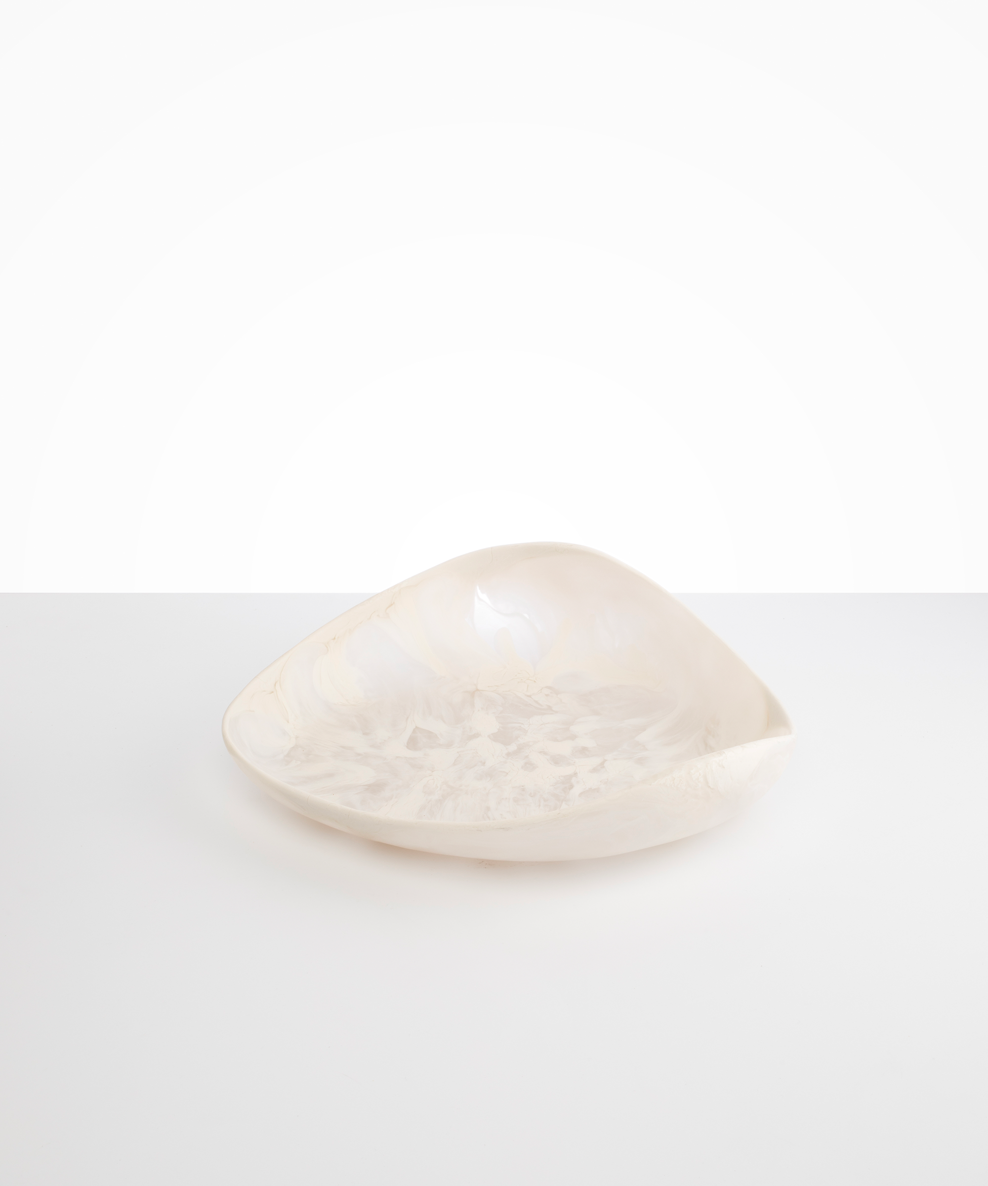 Dinosaur Designs Large Leaf Bowl in Chalk Swirl Colour resin