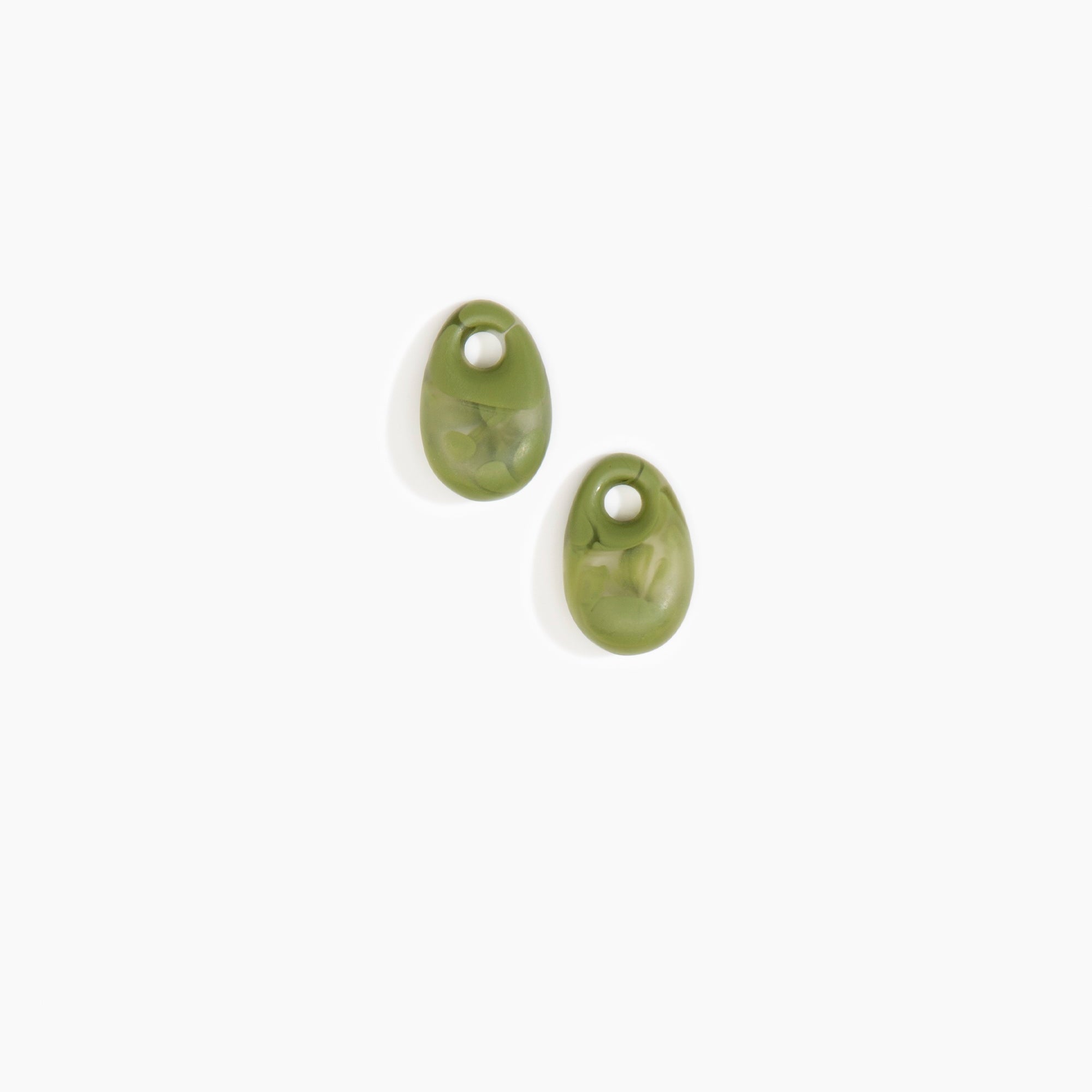 Dinosaur Designs Small Rock Beads in Olive Colour resin..