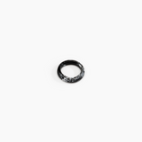 Dinosaur Designs Modern Tribal Band Ring Rings in Black Marble Colour resin with Wide Fit