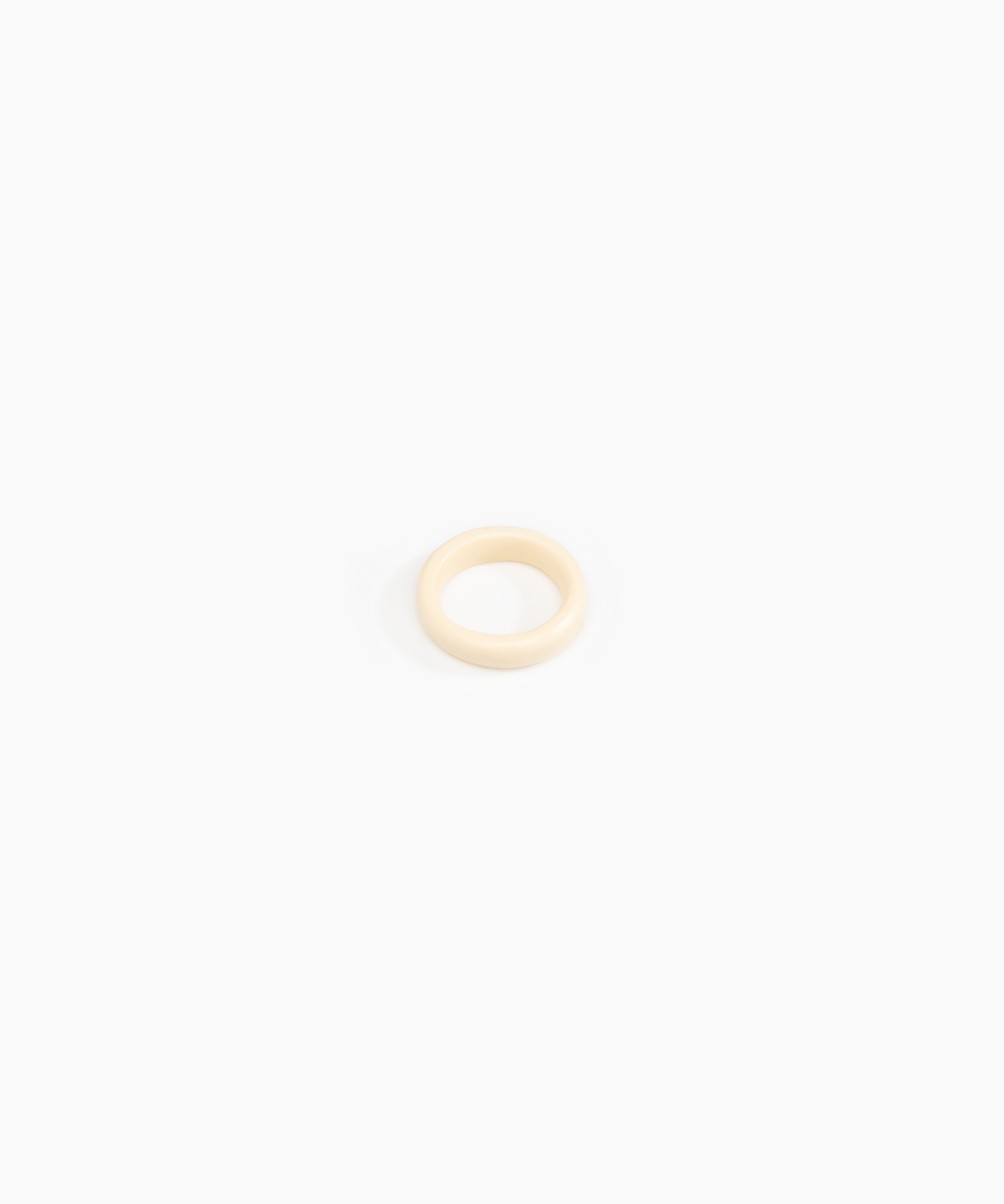 Dinosaur Designs Modern Tribal Band Ring Rings in Cream Colour resin with Wide Fit