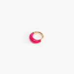 Dinosaur Designs Medium Horn Ring in Flamingo Colour resin with Nano-Coated Brass Material