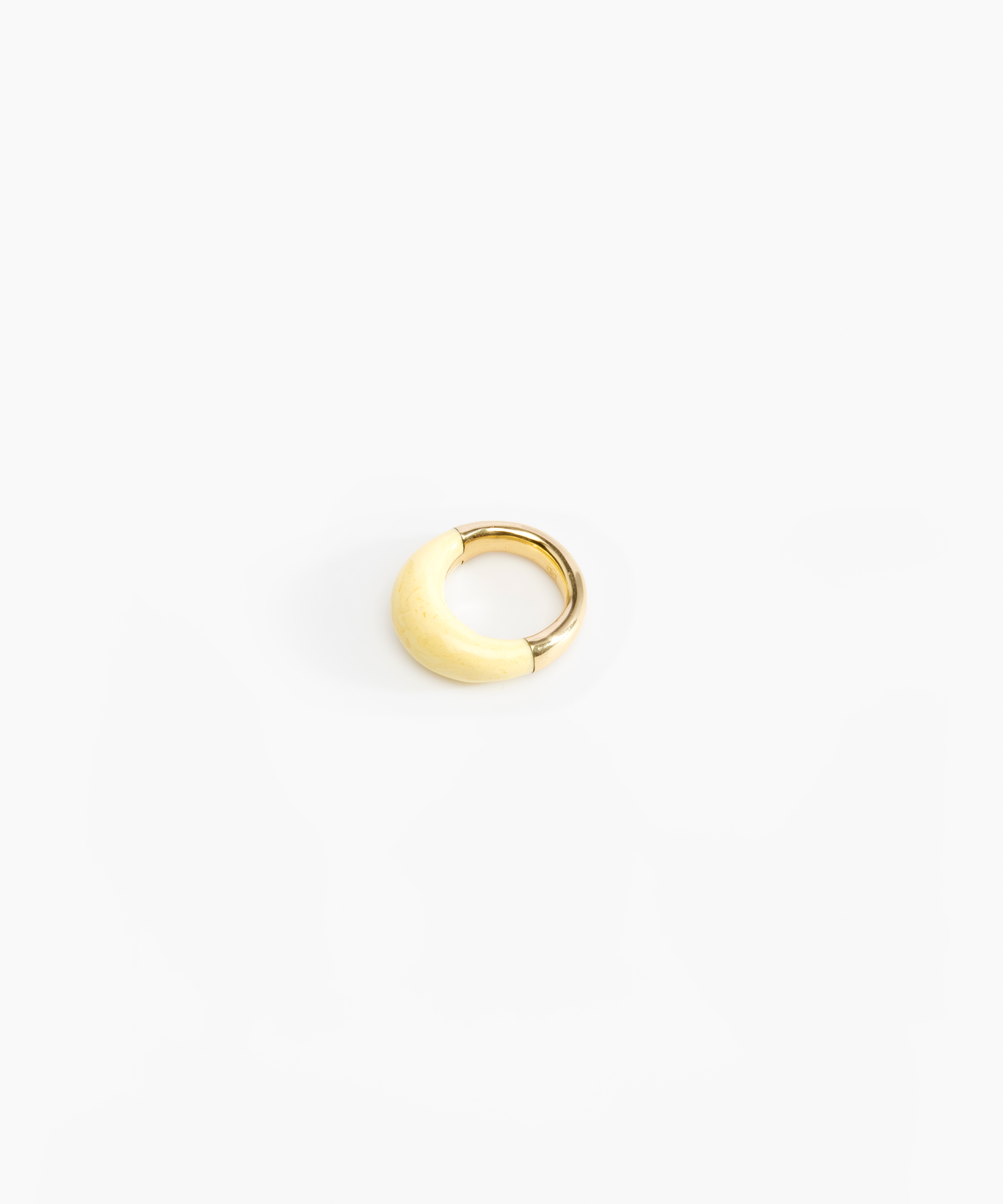 Dinosaur Designs Medium Horn Ring in Lemon Colour resin with Nano-Coated Brass Material