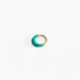 Dinosaur Designs Medium Horn Ring in Mineral Swirl Colour resin with Nano-Coated Brass Material