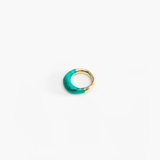 Dinosaur Designs Medium Horn Ring Rings in Mineral Swirl Colour resin with Nano-Coated Brass Material